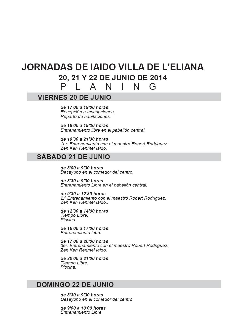 Planing Jornadas La Eliana